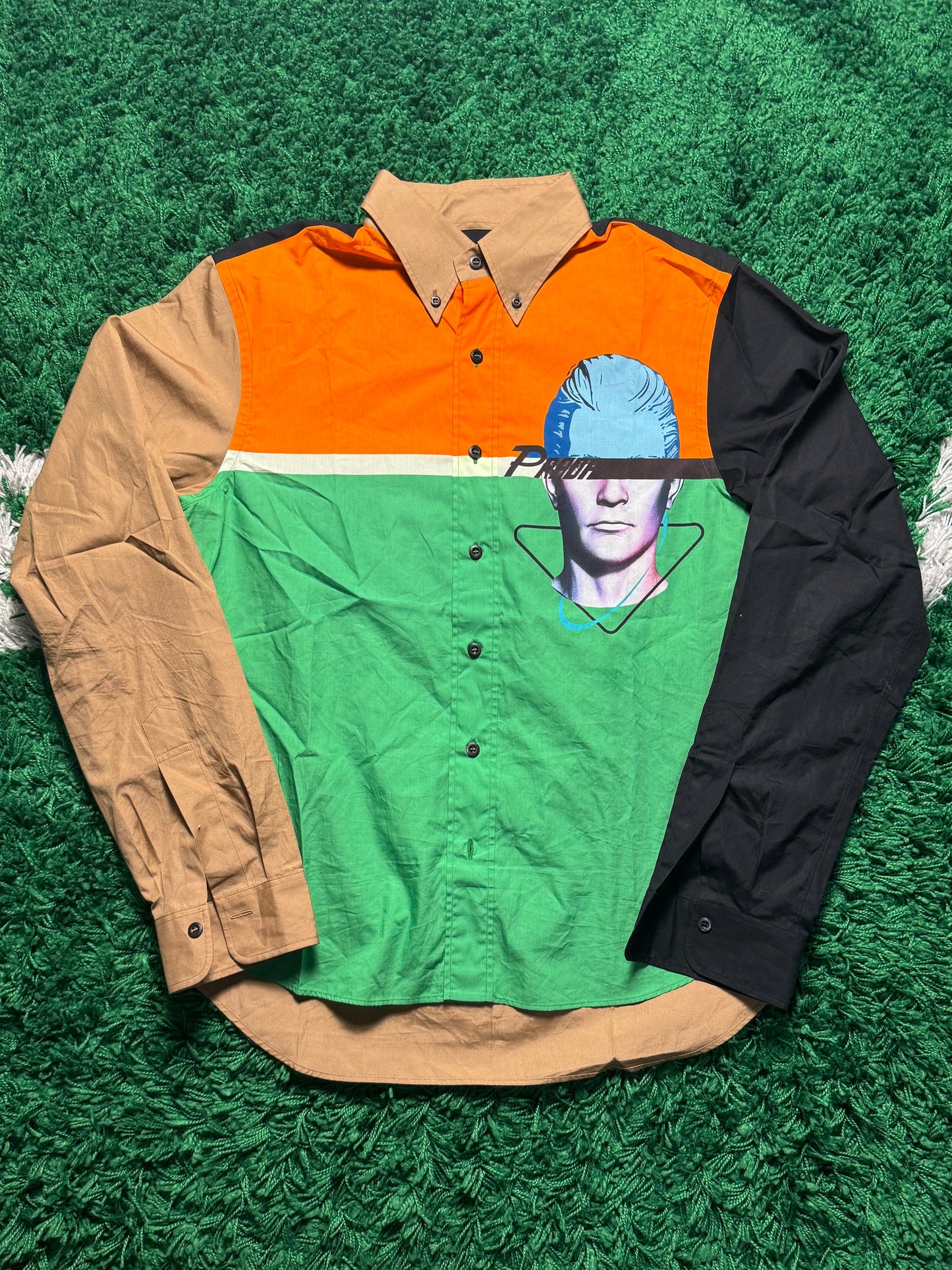 Prada Colorblock Button Up Shirt